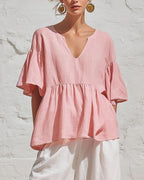 Vyla™ V-Neck Ruffle Top