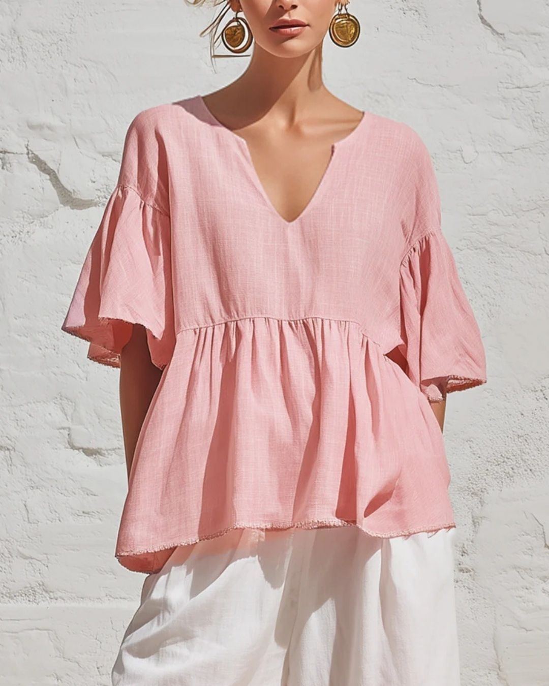 Vyla™ V-Neck Ruffle Top