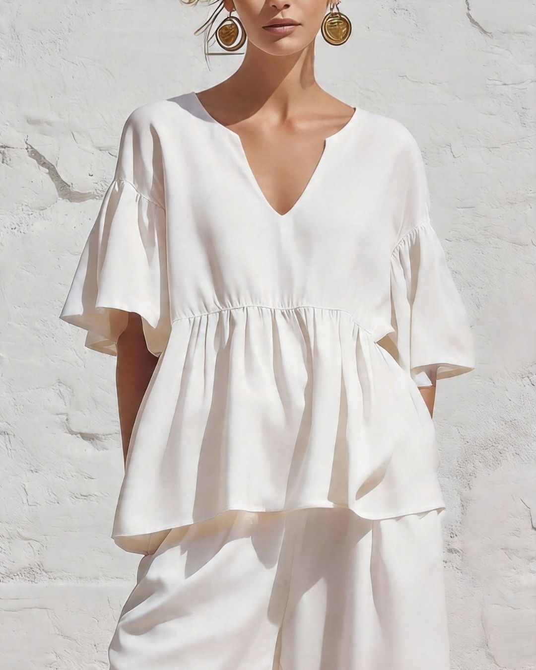 Vyla™ V-Neck Ruffle Top