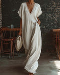 Vyla™ Boho Lace Trim Flowy A-Line Maxi Dress
