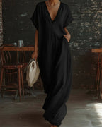 Vyla™ Boho Lace Trim Flowy A-Line Maxi Dress