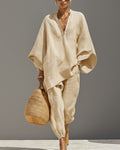 Vyla™ V-Neck Tunic Relaxed Fit Coastal Brunch Outfit