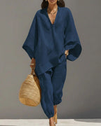 Vyla™ V-Neck Tunic Relaxed Fit Coastal Brunch Outfit