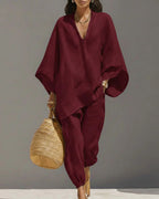Vyla™ V-Neck Tunic Relaxed Fit Coastal Brunch Outfit