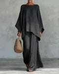 Vyla™ Asymmetric Ethnic Crew Neck Set