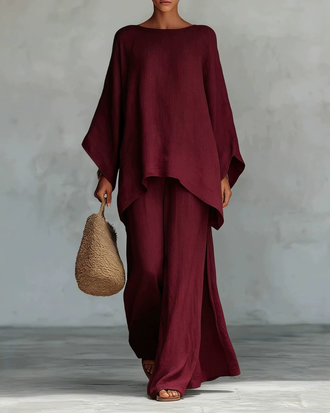 Vyla™ Asymmetric Ethnic Crew Neck Set