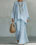 Vyla™ Asymmetric Ethnic Crew Neck Set