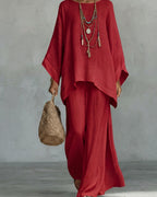 Vyla™ Asymmetric Ethnic Crew Neck Set