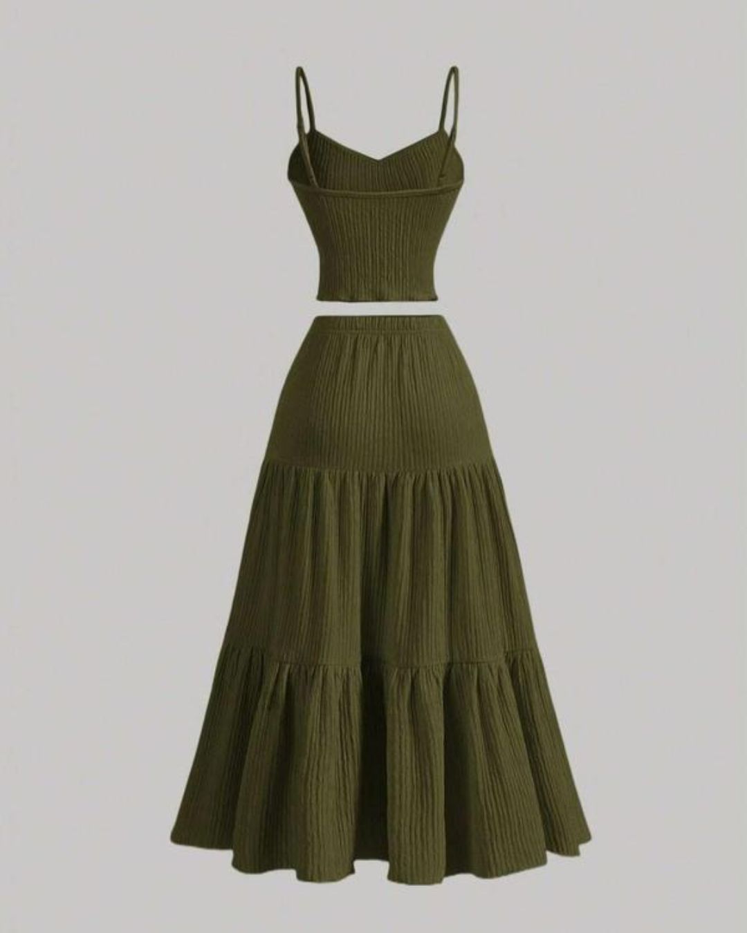Vyla™ Casual Fashion Cozy Crop Cami Top & A-line Skirt Two-piece Outfits