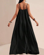 Vyla™ Pleated Slip Flowy Casual Maxi Dress