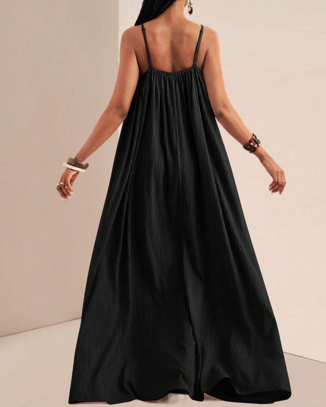 Vyla™ Pleated Slip Flowy Casual Maxi Dress