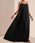 Vyla™ Pleated Slip Flowy Casual Maxi Dress