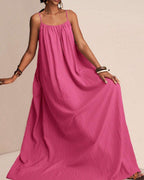 Vyla™ Pleated Slip Flowy Casual Maxi Dress