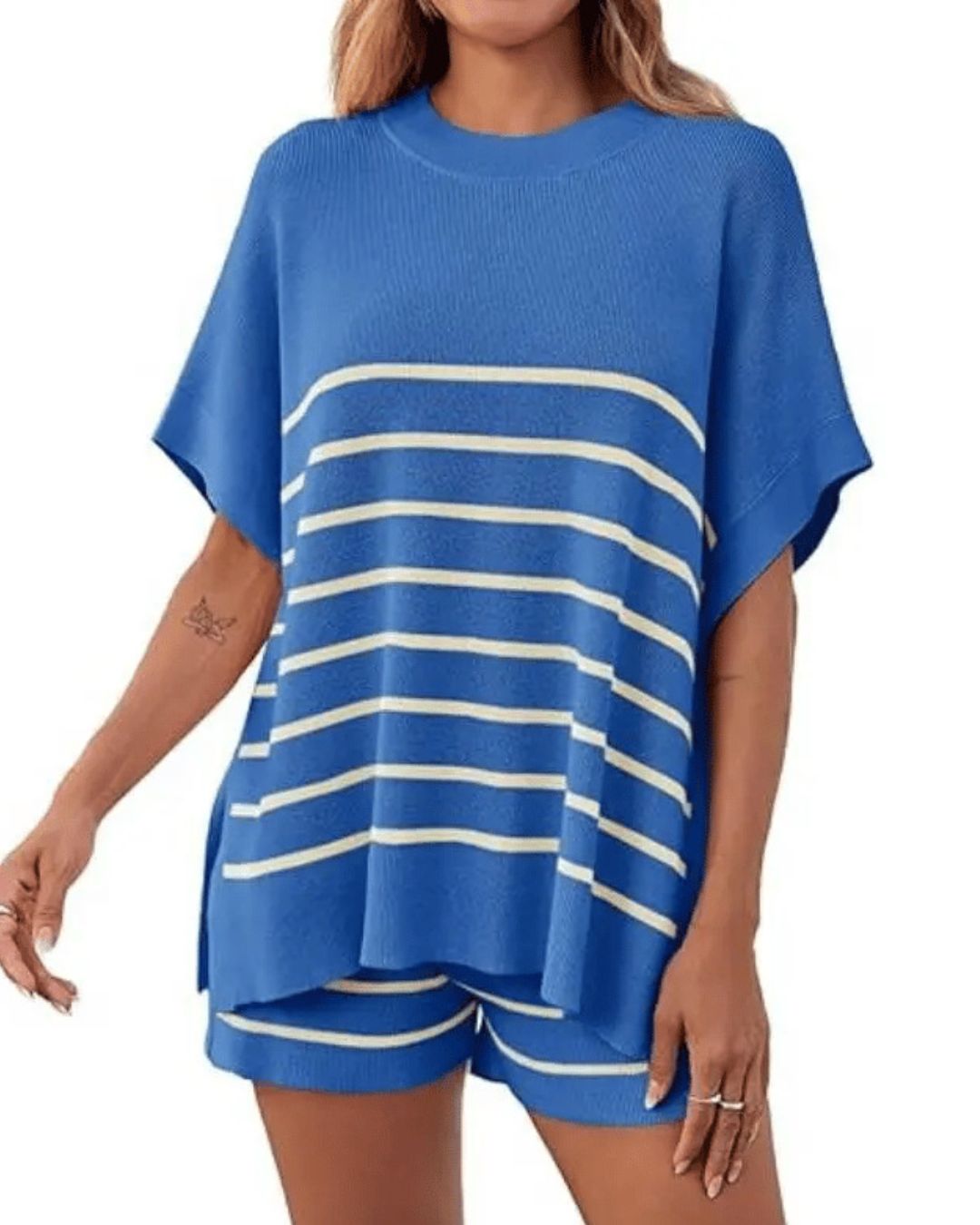 Vyla™ Striped Oversized Batwing Knit Lounge Sets