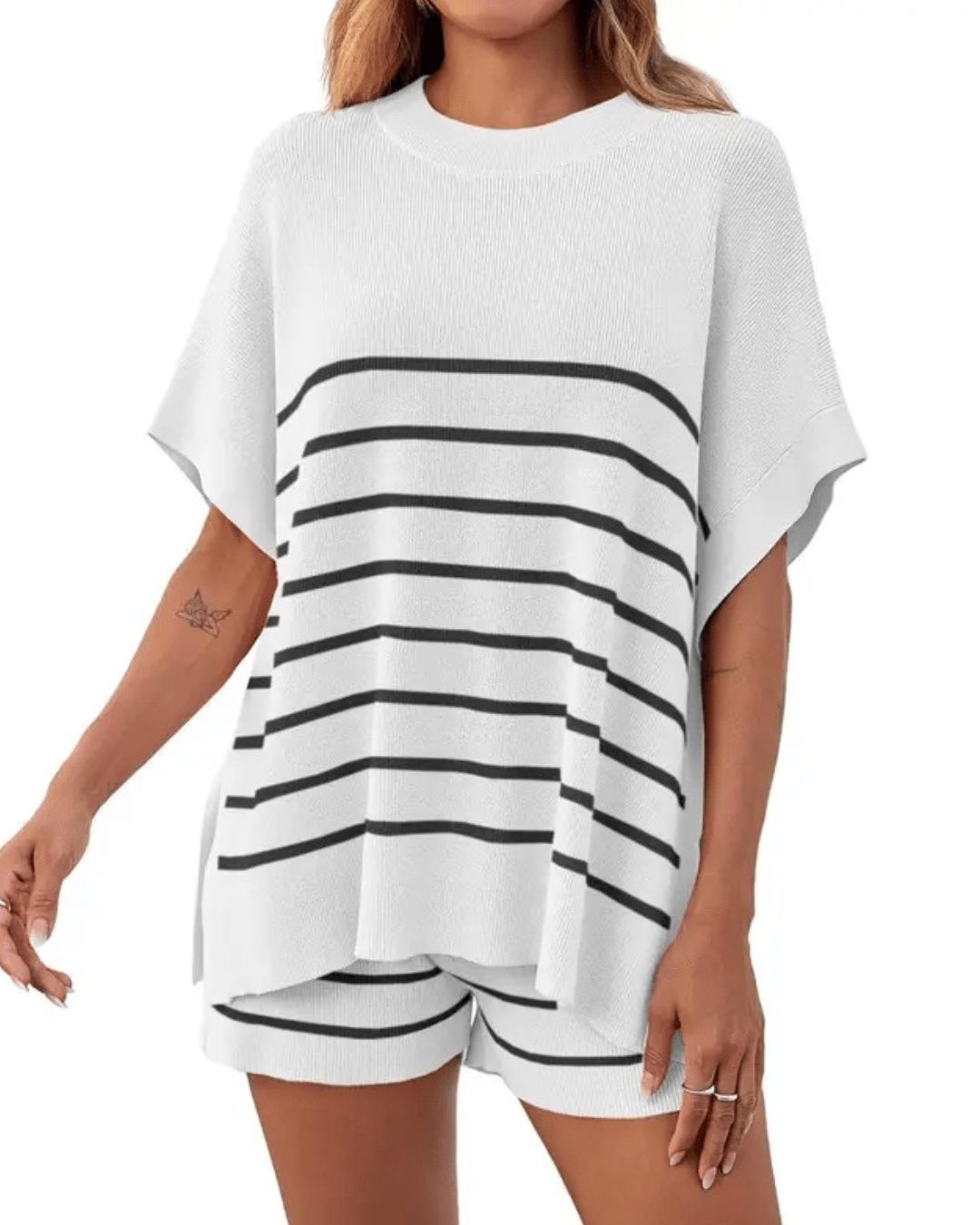 Vyla™ Striped Oversized Batwing Knit Lounge Sets