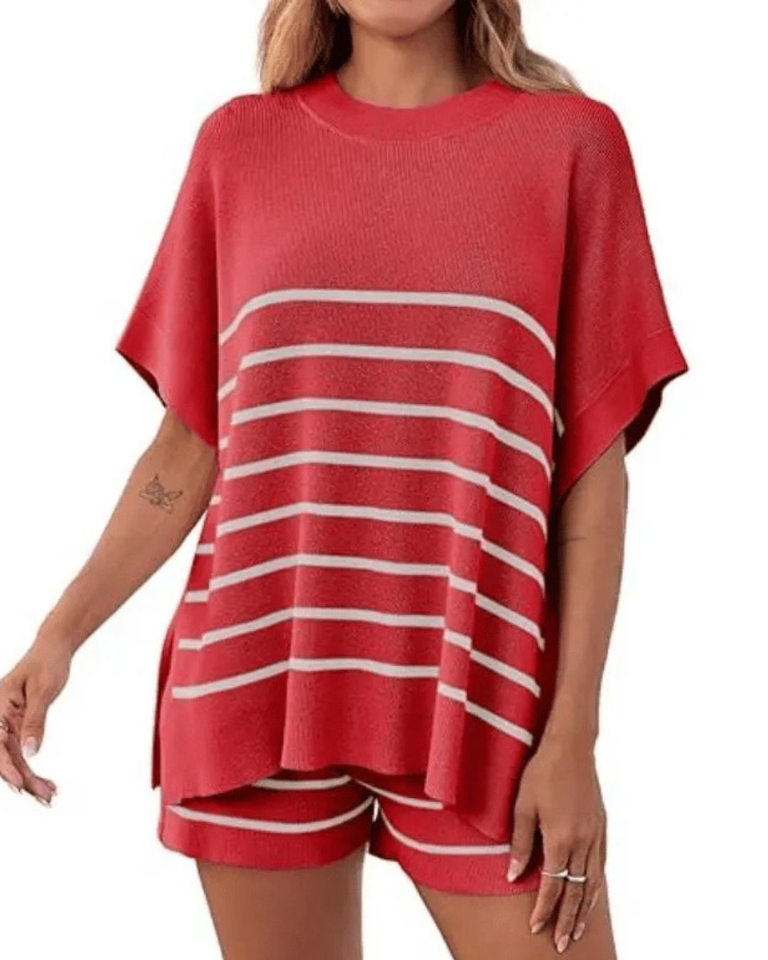 Vyla™ Striped Oversized Batwing Knit Lounge Sets