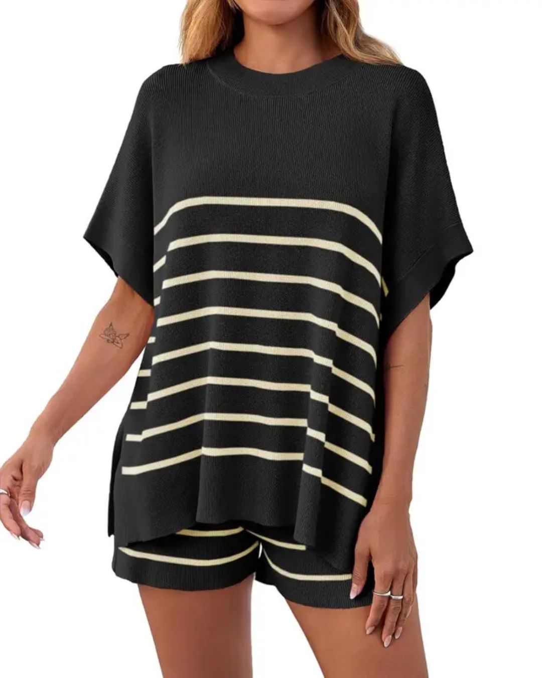 Vyla™ Striped Oversized Batwing Knit Lounge Sets
