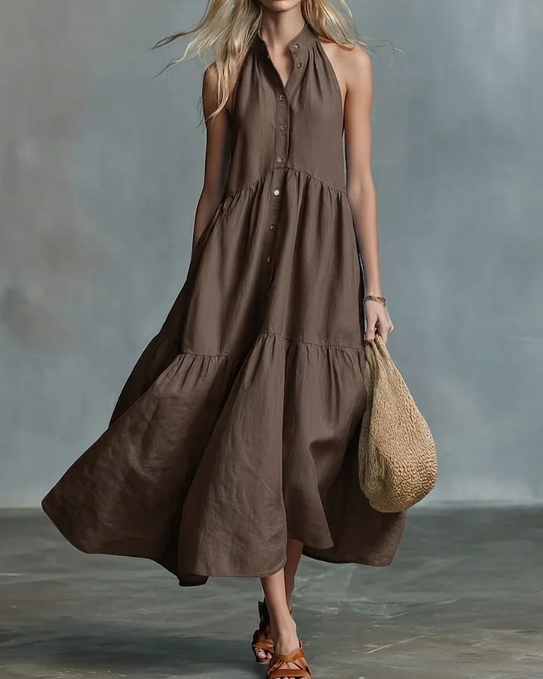 Vyla™ Sculpting Flowy Polly Linen Dress