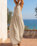 Vyla™ Sculpting Flowy Halter Maxi Dress with Pockets