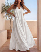 Vyla™ Flowy Boho V-Neck Halter Maxi Dress