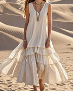 Vyla™ Elegant Romantic Layered Ruffle Long Dress
