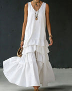 Vyla™ Elegant Romantic Layered Ruffle Long Dress