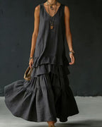 Vyla™ Elegant Romantic Layered Ruffle Long Dress