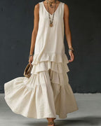 Vyla™ Elegant Romantic Layered Ruffle Long Dress