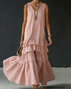 Vyla™ Elegant Romantic Layered Ruffle Long Dress