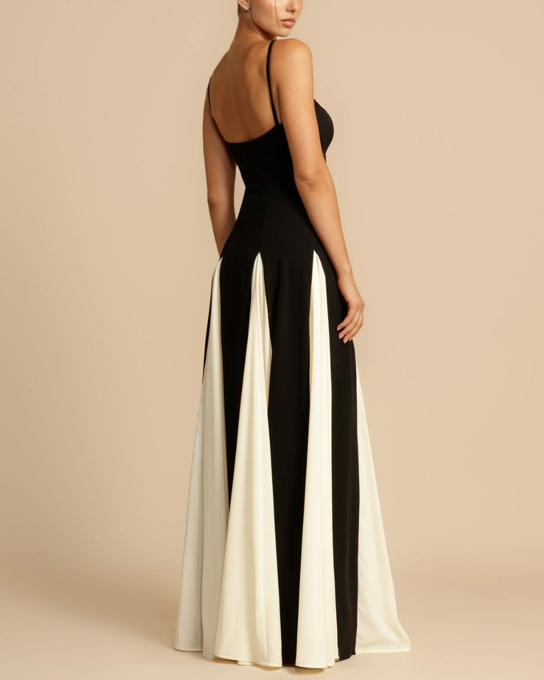 Vyla™ Paloma A-Line Maxi Dress Contrast Panel Flowy Elegant Evening Dress