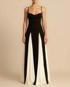 Vyla™ Paloma A-Line Maxi Dress Contrast Panel Flowy Elegant Evening Dress