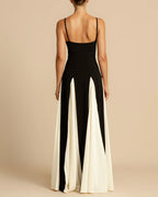 Vyla™ Paloma A-Line Maxi Dress Contrast Panel Flowy Elegant Evening Dress