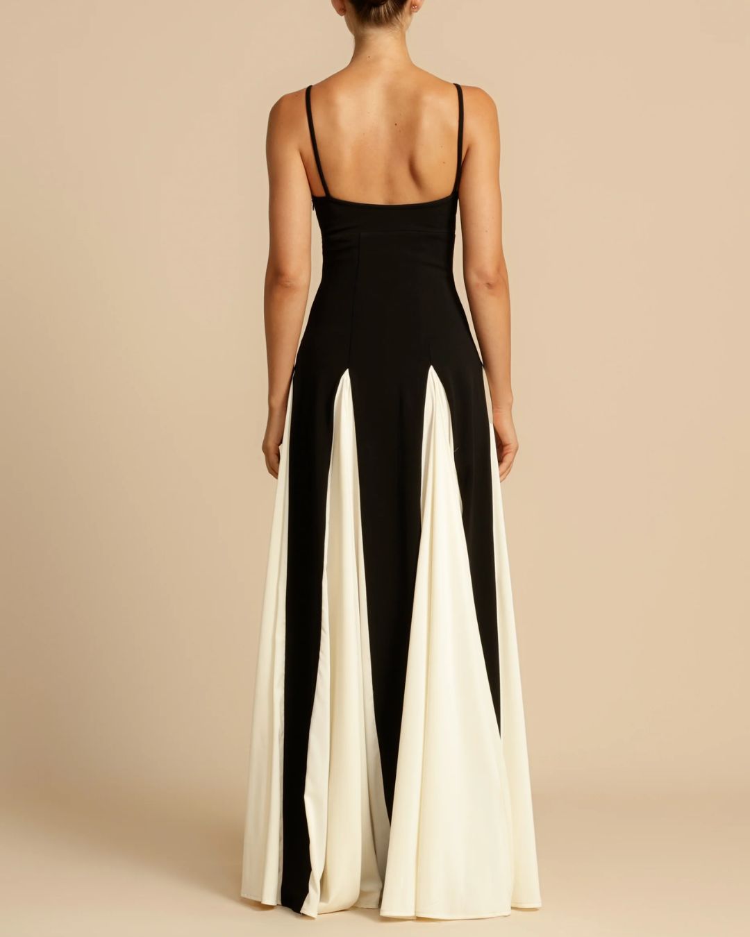 Vyla™ Paloma A-Line Maxi Dress Contrast Panel Flowy Elegant Evening Dress