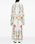 Vyla™ Grenadilla Print Silk-Twill Blouse Flowy Loose-Cut Sleeves Italian Elegant Set