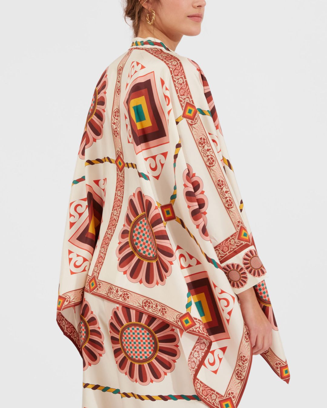 Vyla™ Macro Tiles Placée Twill Shirt and Pants Set Elegant Printed Two-Piece Outfit