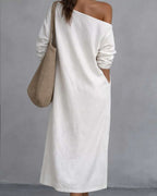 Vyla™ Loose-fitting One Shoulder Split Hem Midi Dress