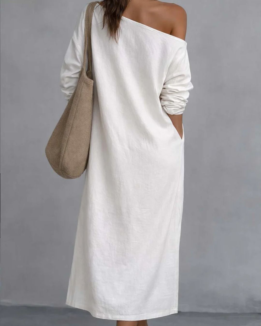 Vyla™ Loose-fitting One Shoulder Split Hem Midi Dress