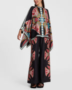 Vyla™ Lotus Placée Pink Twill Foulard Shirt Elegant Lotus Print Blouse Set