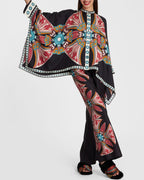 Vyla™ Lotus Placée Pink Twill Foulard Shirt Elegant Lotus Print Blouse Set