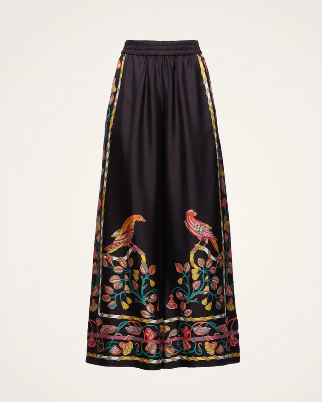 Vyla™ Borboni Placée Nero Twill Blouse Vintage Baroque Print Elegant Flowy Set