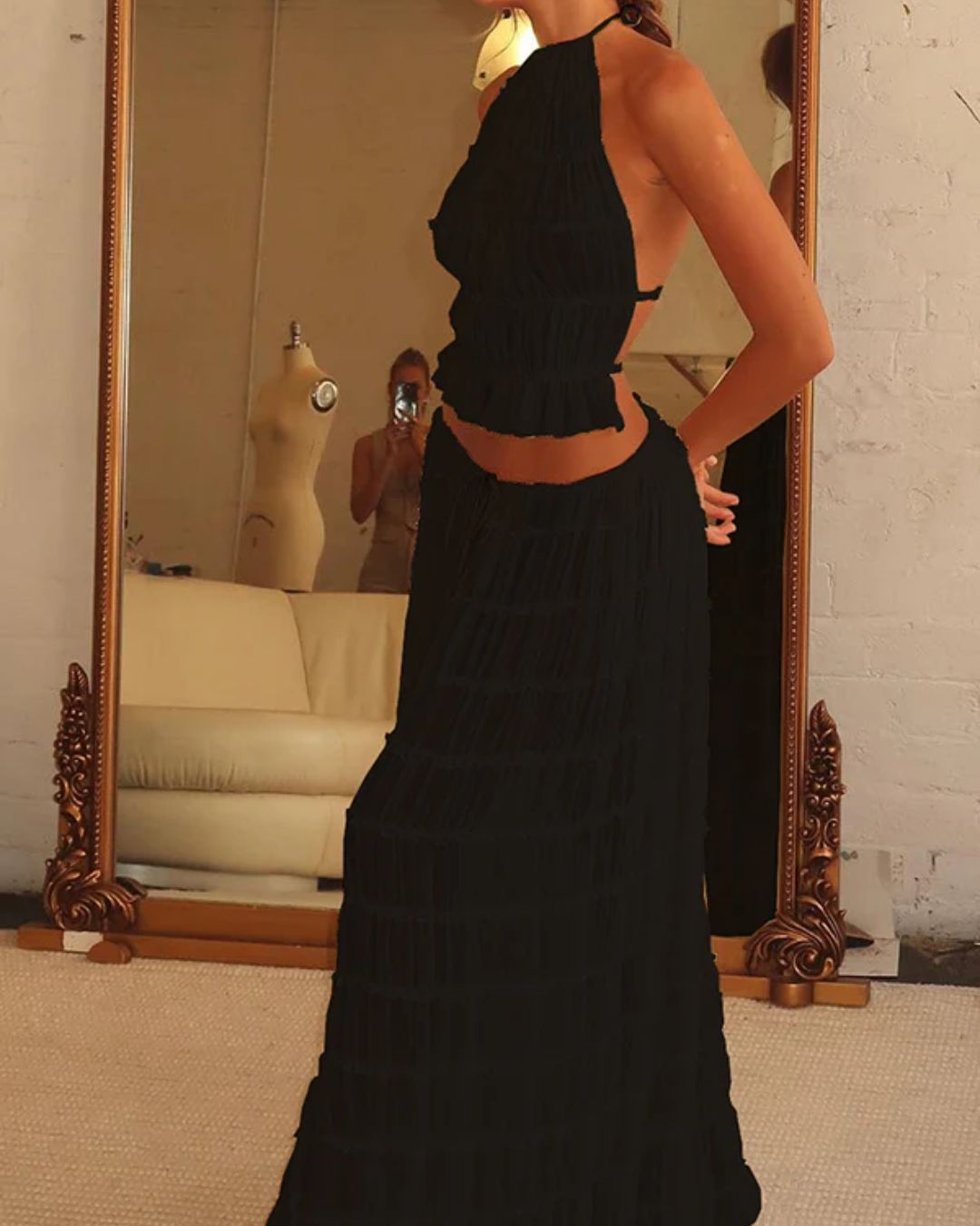 Vyla™ Romance Pleated Back Halter Tank Set