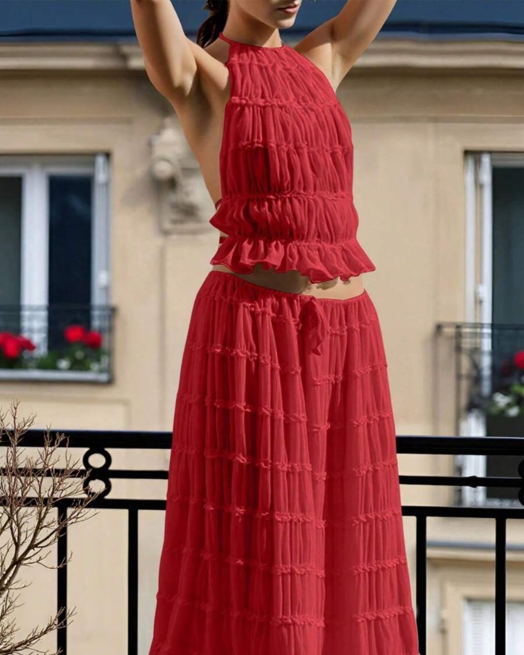 Vyla™ Romance Pleated Back Halter Tank Set