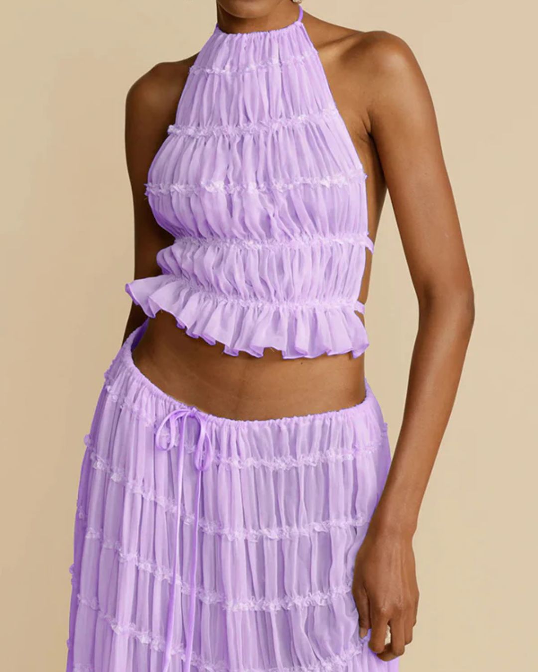Vyla™ Romance Pleated Back Halter Tank Set