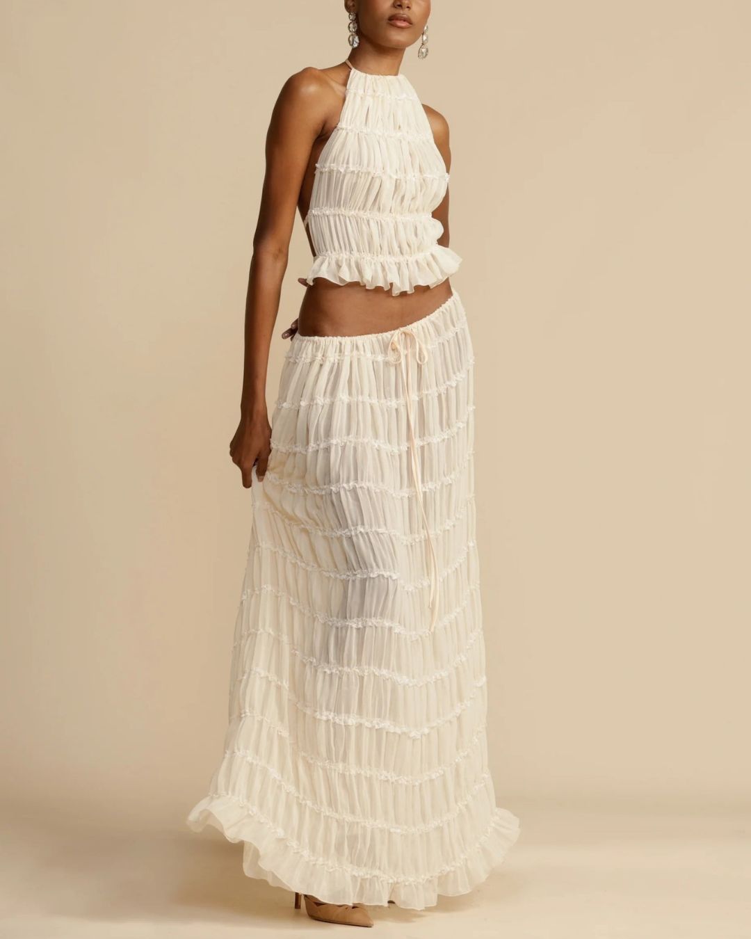 Vyla™ Romance Pleated Back Halter Tank Set