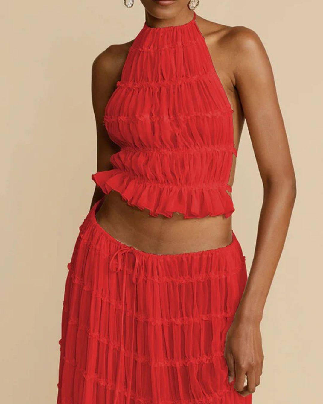Vyla™ Romance Pleated Back Halter Tank Set