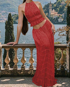 Vyla™ Romance Pleated Back Halter Tank Set