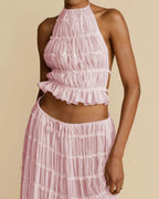 Vyla™ Romance Pleated Back Halter Tank Set