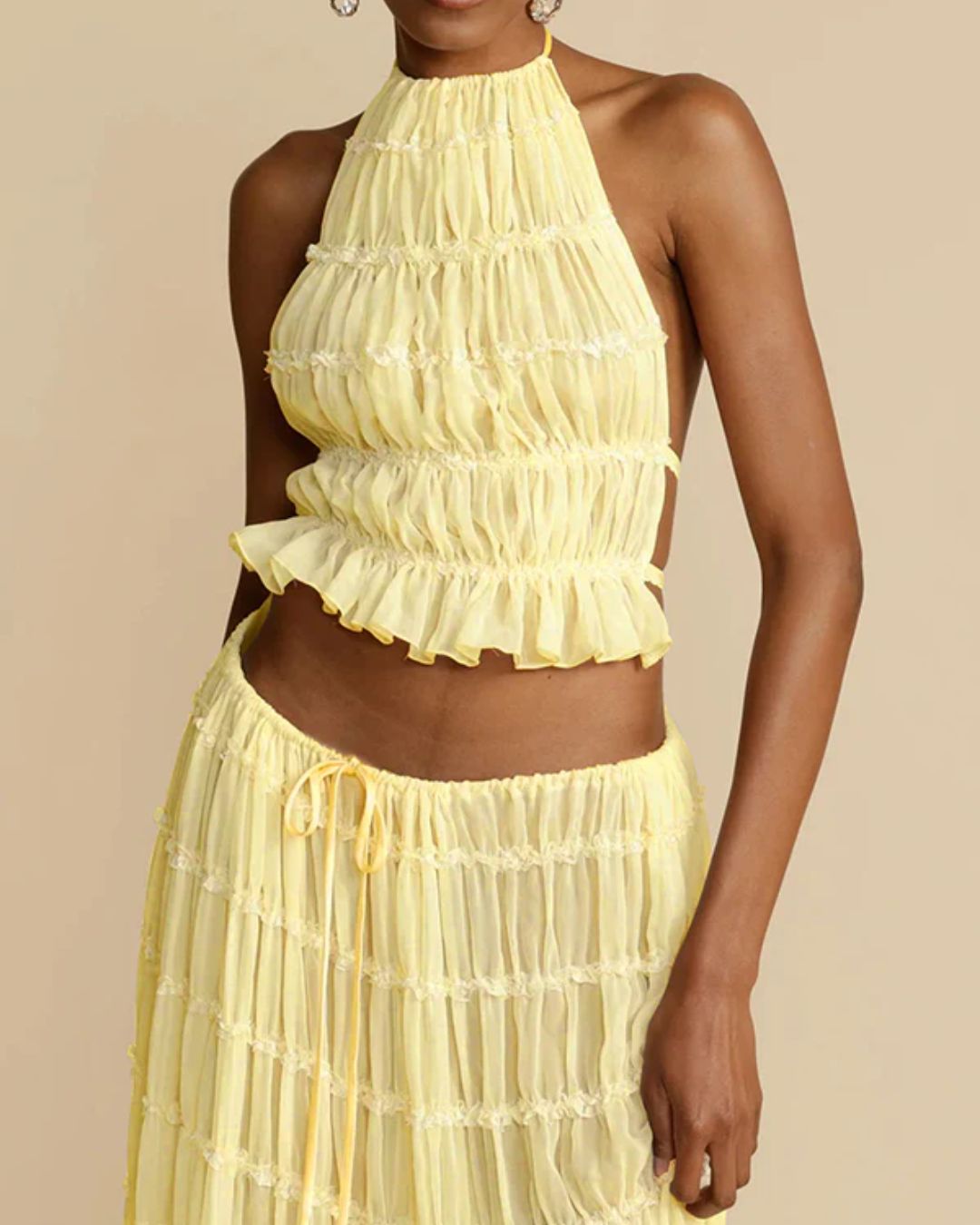 Vyla™ Romance Pleated Back Halter Tank Set
