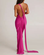 Vyla™ Garze Backless Rose Maxi Dress