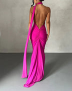 Vyla™ Garze Backless Rose Maxi Dress